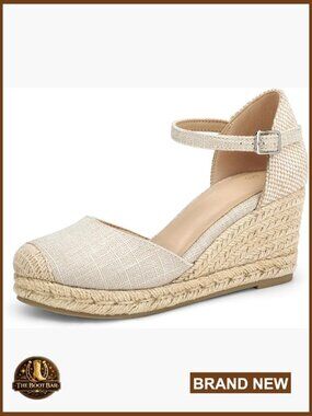 Women's Platform Espadrille Wedge Sandals Closed Toe Ankle Strap Summer Shoes